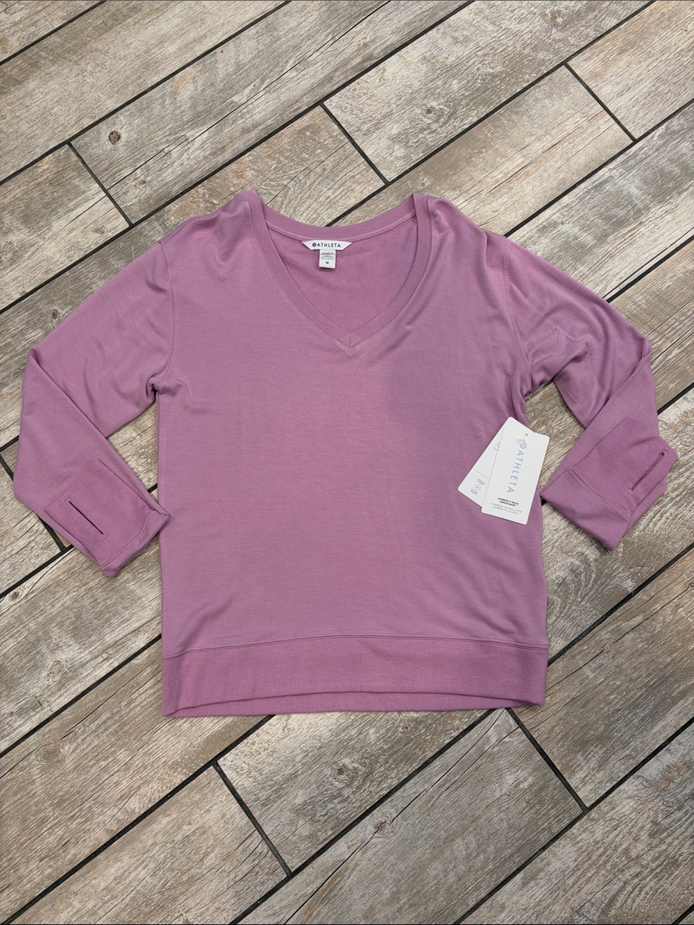 Athleta Mauve Sunrise V-Neck Sweatshirt